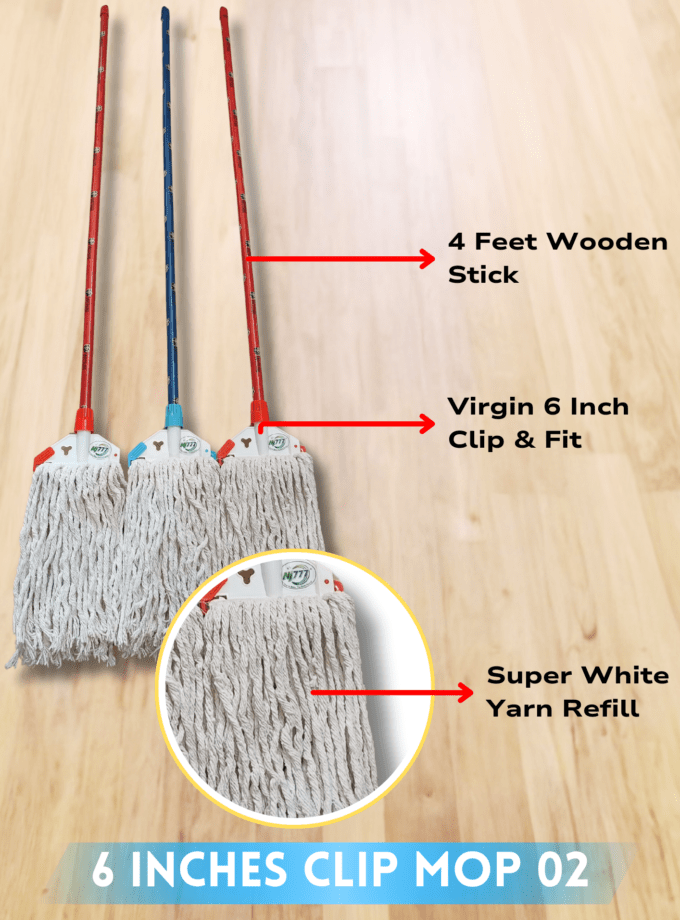 Clip Mop ( Wooden Stick )