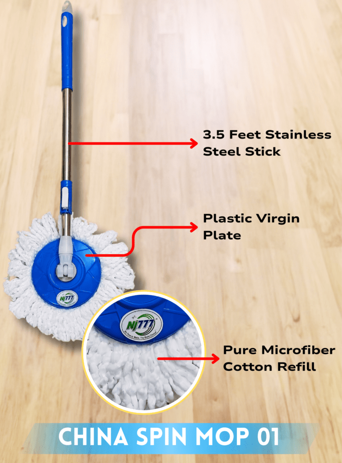 Premium Spin Mop (Stainless Steel Stick)