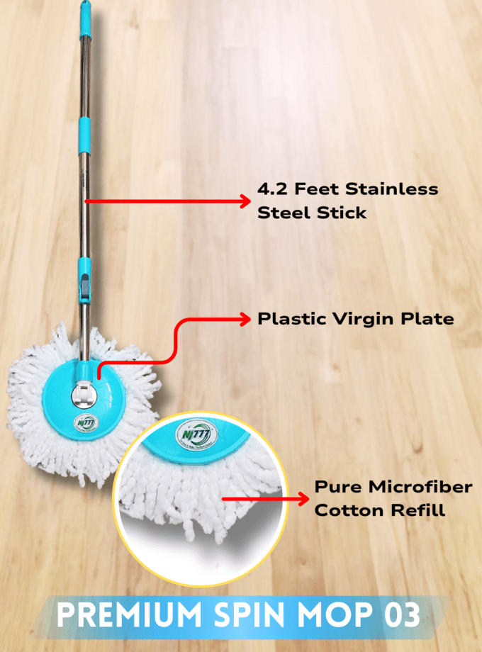 Premium Spin Mop ( stainless steel stick )