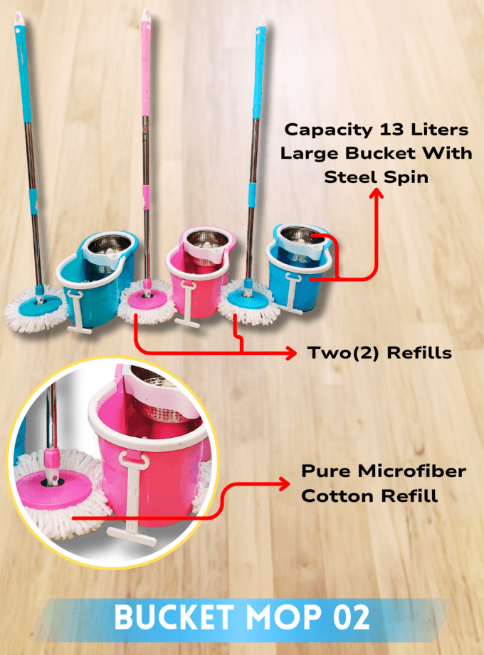Bucket Mop ( steel spin )